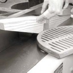 This looks like hot-dogging, but it’s not. The work is under control at all times and it’s easy to keep your digits away from the knives.