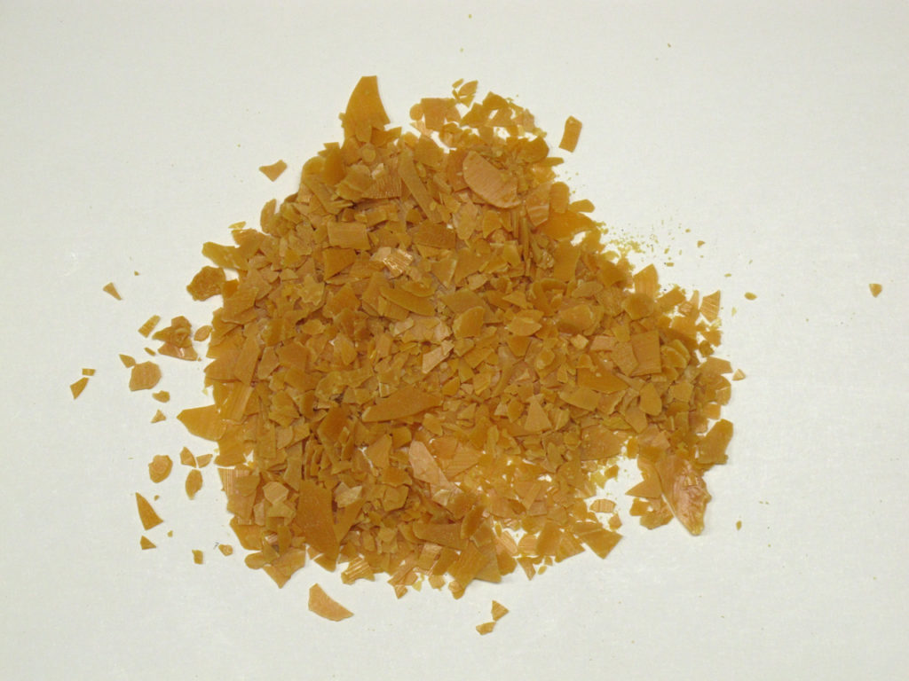 Carnauba wax flakes.