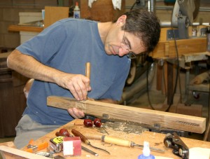 Jim Ipekjian at work on a Greene & Greene reproduction