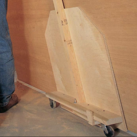 The big problem in a one-man shop is there’s only two hands and one back. And that one back gets tired after years of lugging sheets of plywood around).particleboard).