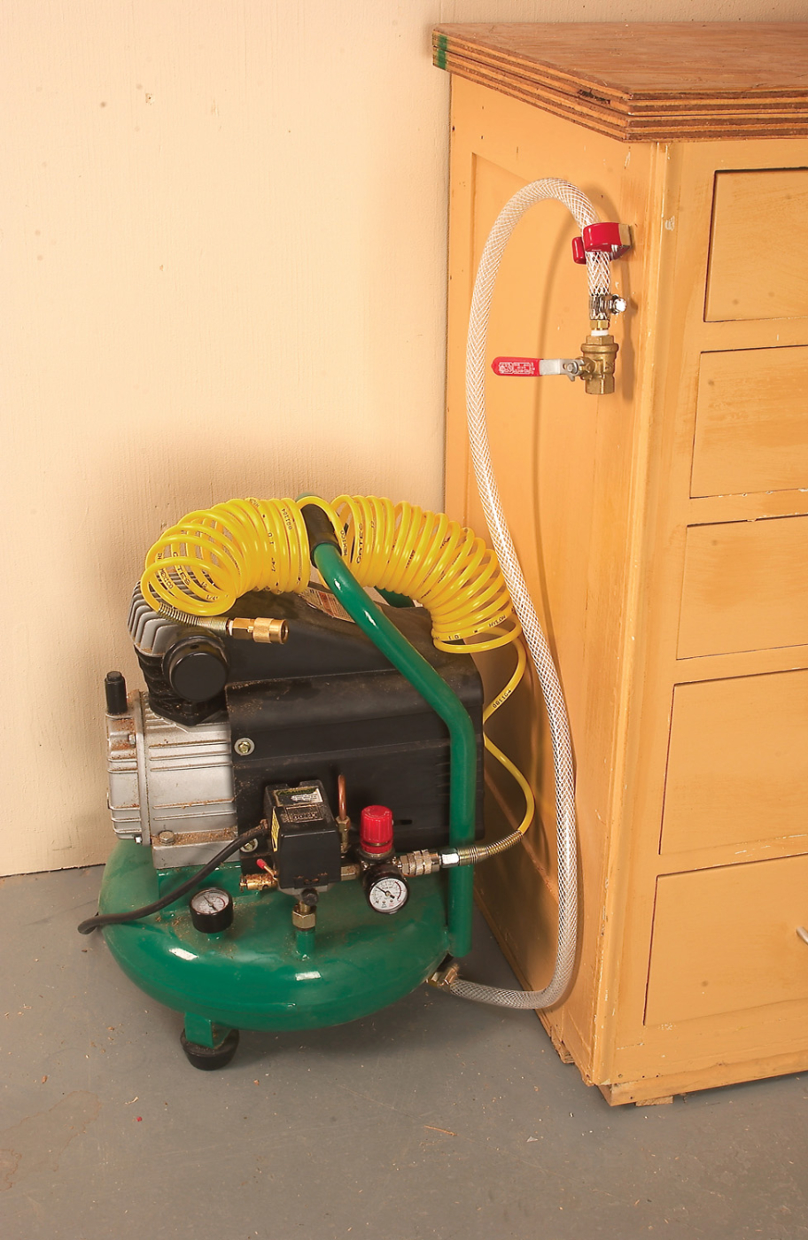 Knee-Saving Compressor Drain