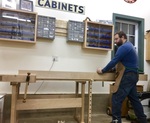Bill Rainford jointing a board