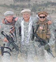 Mark with some of his team in Afghanistan. 